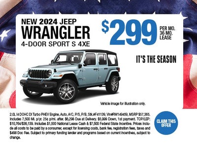 2024 Jeep Wrangler 4-Door Sport S 4xe Lease Offer